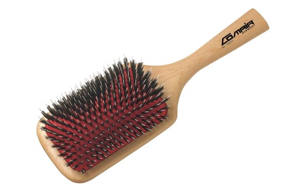 Paddle-Brush 13-reihig , Holz und Naturborste mit Nylonstiften